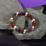 Kova Burcu Bileklik Hematit, Kırmızı Akik, Sedef, Mor Florit