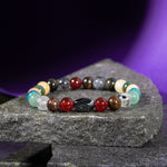 Boğa Burcu Bileklik Bronzit, Golden Obsidyen, Güneş Taşı, Kalsit, Kristal Kuvars, Krizokol, Mavi Apatit, Rutilli Kuvars, Yeşil Aventurin, Yeşim