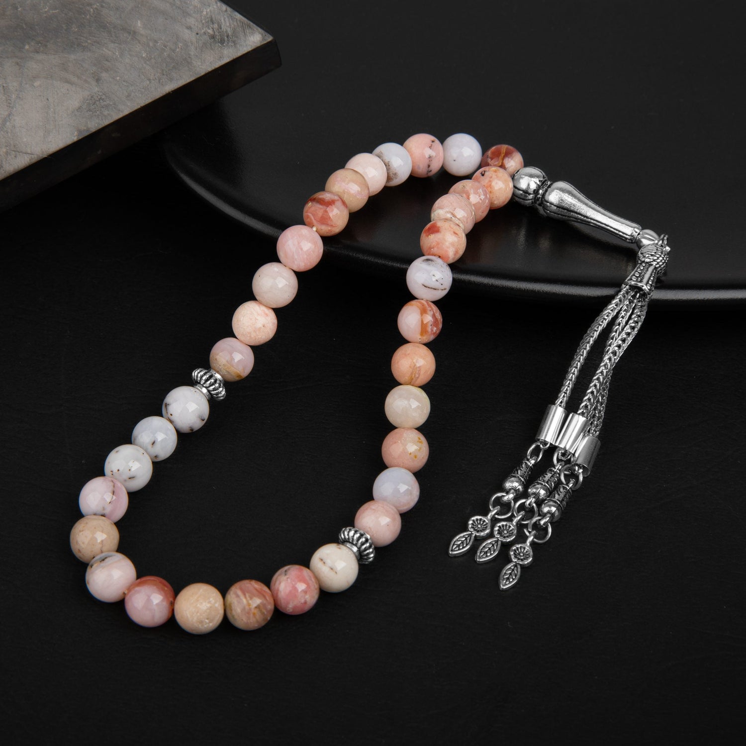 Opal Pembe Doğal Taş Tesbih 33lük - 8mm
