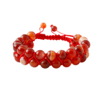 Madagaskar Akiği 8mm Çift Sıra Makrome Doğal Taş Bileklik