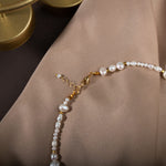 İnci Altın Kaplama Doğal Taş Kolye