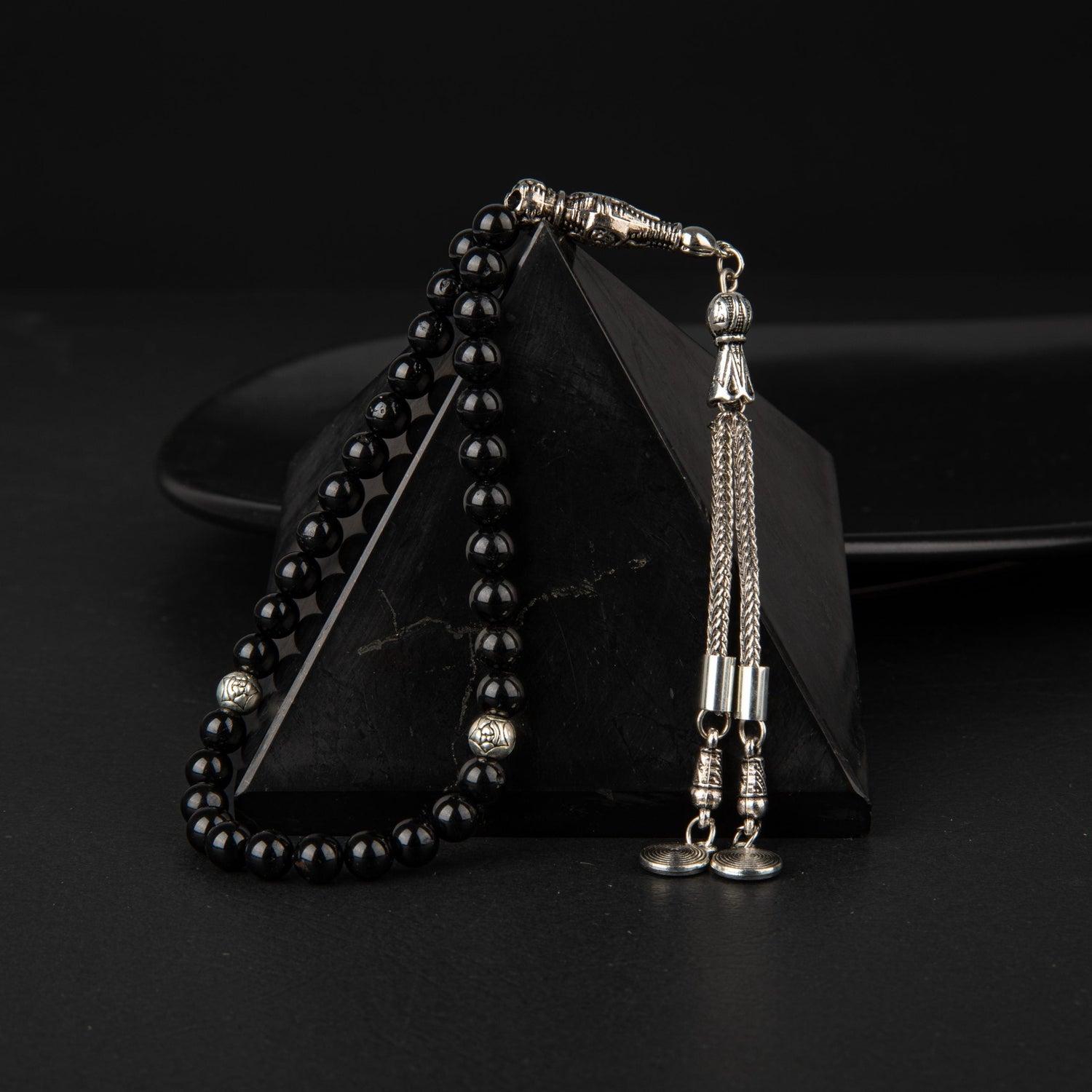 Siyah Turmalin Doğal Taş Tesbih 33lük - 6mm