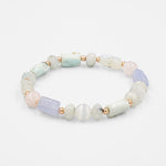 Kalsedon-Selenit-Pembe Kuvars-Ay Taşı Doğal Taş Bileklik