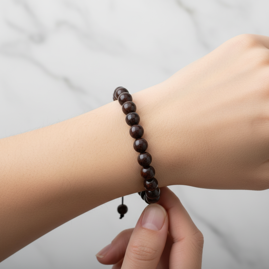 Dragon Jasper 8 mm Merdiven Kapama Doğal Taş Bileklik – El İşçiliği