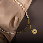 İnci Doğal Taş Gümüş Kolye