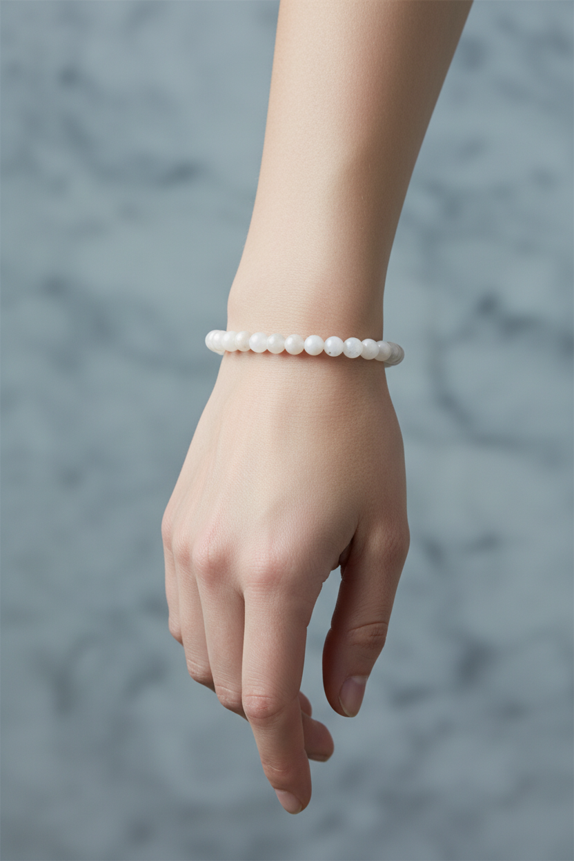 Ay Taşı 6mm Doğal Taş Bileklik