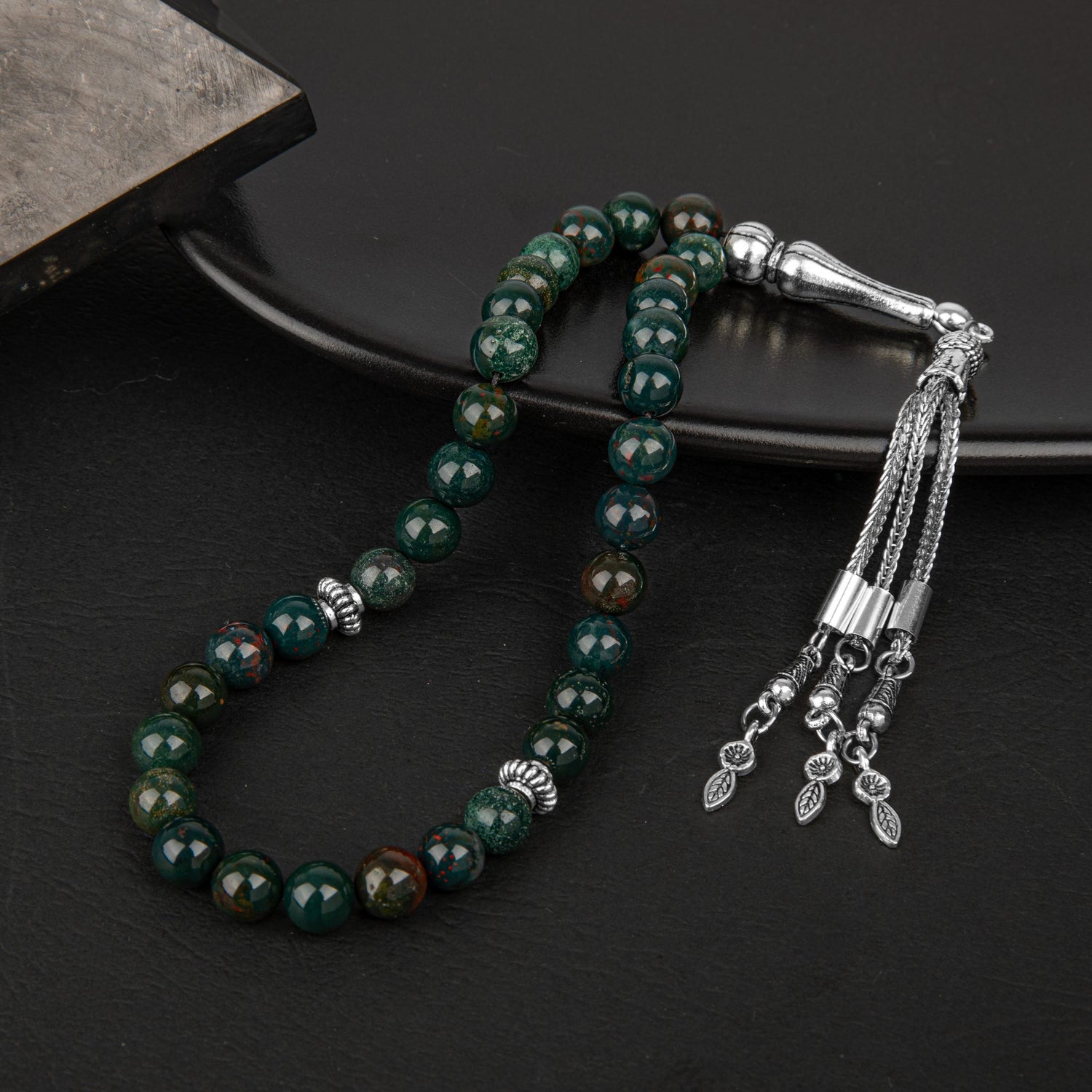 Kan Taşı Doğal Taş Tesbih 33lük - 8mm