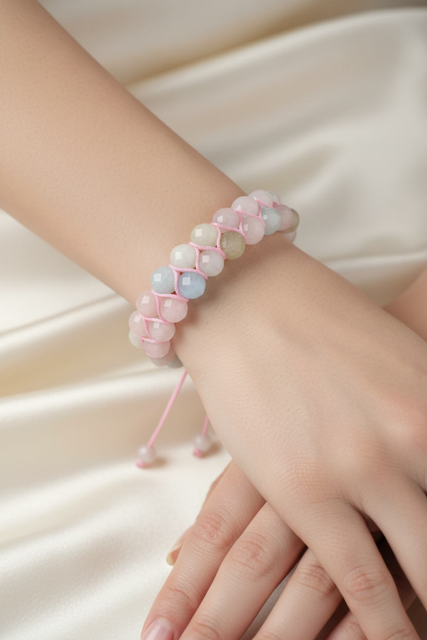 Helidor 8mm Çift Sıra Makrome Doğal Taş Bileklik