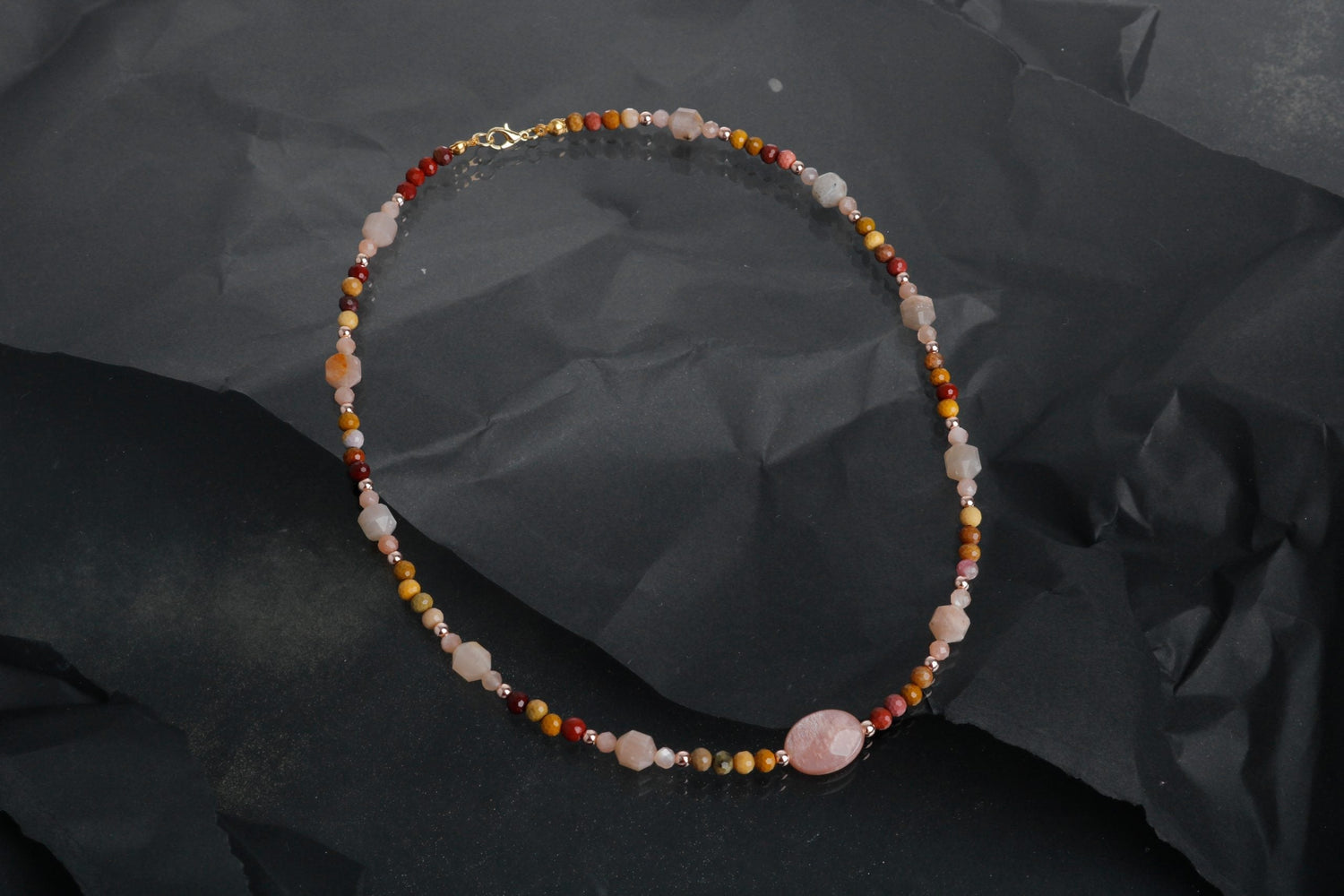 Zaire, Güneş Taşı Jasper Doğal Taş Kolye