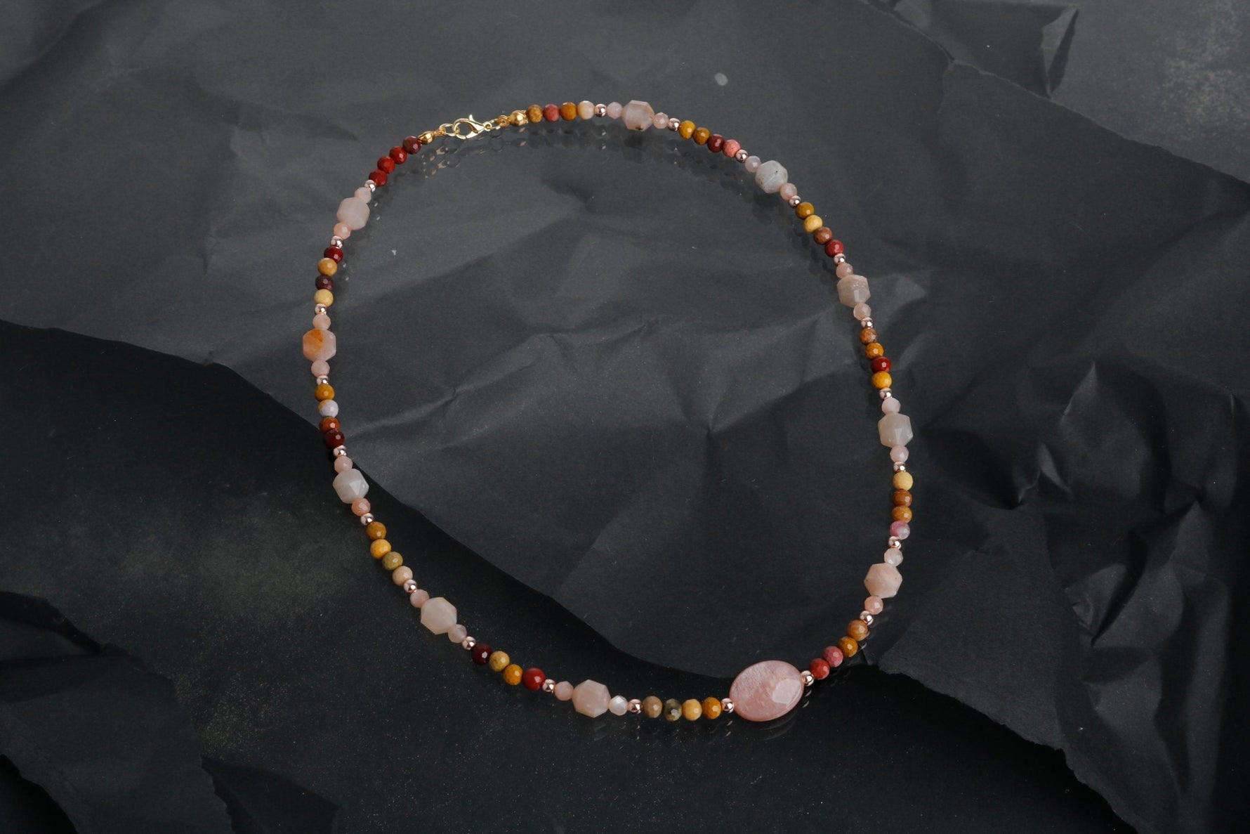 Zaire, Güneş Taşı Jasper Doğal Taş Kolye