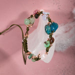 Boğa Burcu Bileklik Kalsedon, Kiyanit, Krizopras, Mavi Apatit, Pembe Kuvars, Renkli Turmalin, Yeşil Aventurin