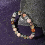 Aslan Burcu Bileklik Bronzit, Güneş Taşı, Kan Taşı, Labradorit, Rodonit, Sitrin