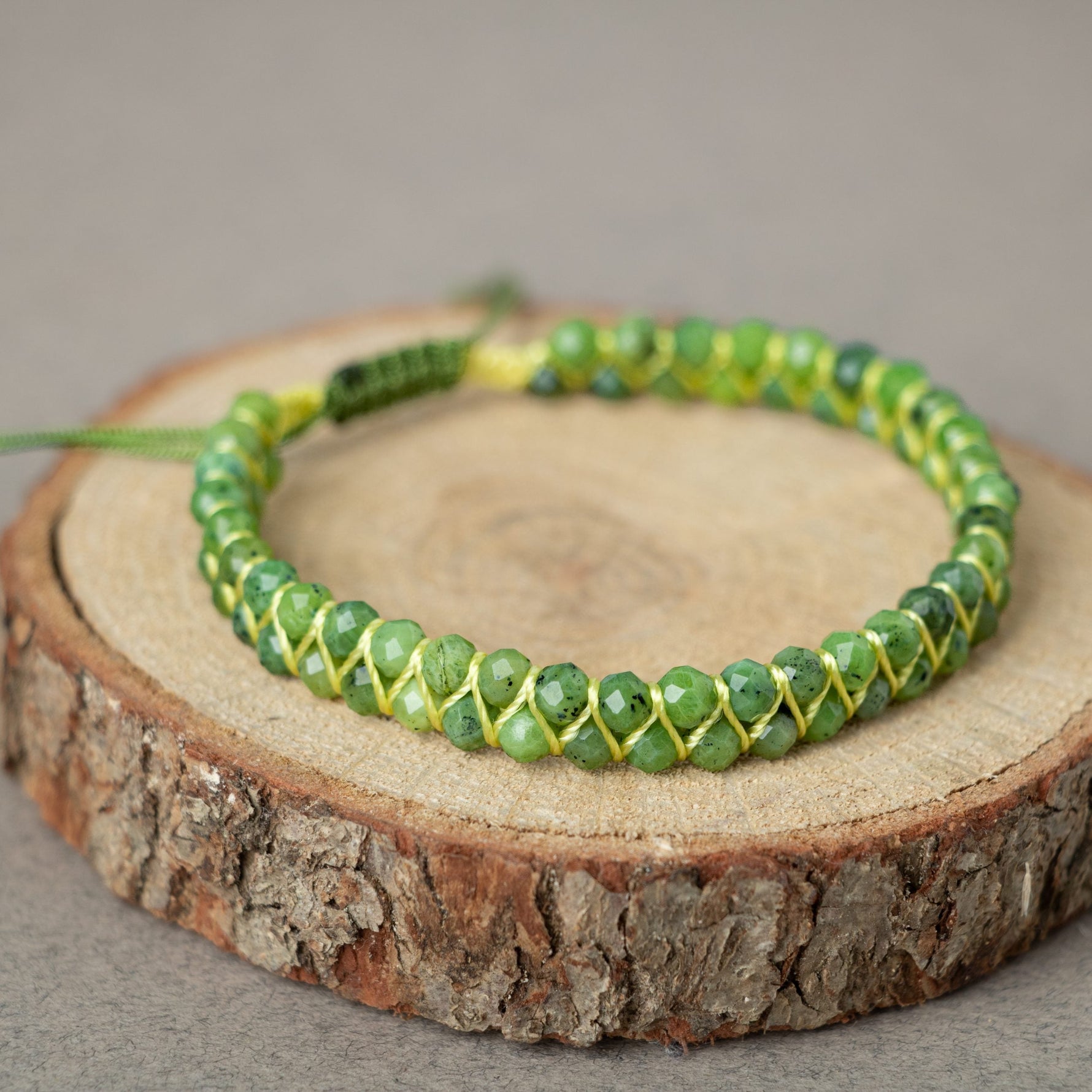 Yeşim 3-4mm Çift Sıra Doğal Taş Bileklik