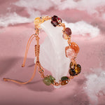 Aslan Burcu Bileklik Bordo Granat Lal, Güneş Taşı, Jasper, Kaplan Gözü, Kehribar, Renkli Turmalin, Sitrin