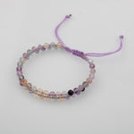 Mor Florit 3-4mm Çift Sıra Doğal Taş Bileklik