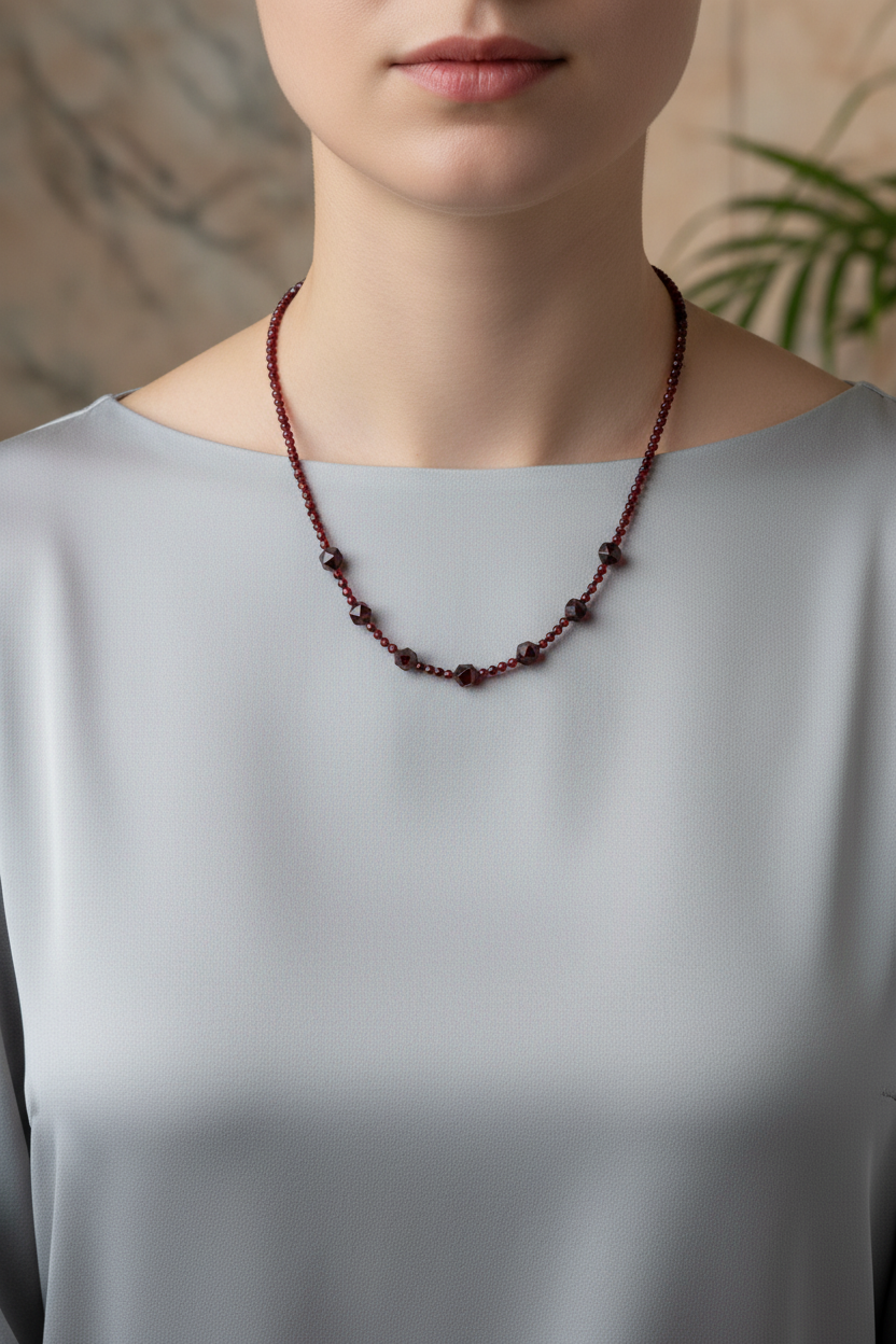 Lal Doğal Taş 925 Ayar Gümüş Kolye – Özel Tasarım