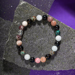 Terazi Burcu Bileklik Akuamarin, Dumanlı Kuvars, Güneş Taşı, Krizokol, Obsidyen, Siyah Turmalin