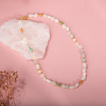 Ay Taşı-Turuncu Aventurin-Yeşim-Aragonit-Amazonit Doğal Taş Kolye