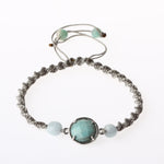 Amazonit Doğal Taş Makrome Örgü Bileklik