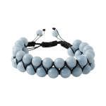 Anjelit 8mm Çift Sıra Makrome Doğal Taş Bileklik