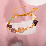 Koç Burcu Bileklik Ametist, Bordo Granat Lal, Güneş Taşı, Jasper, Pembe Kuvars, Sitrin, Yeşil Aventurin