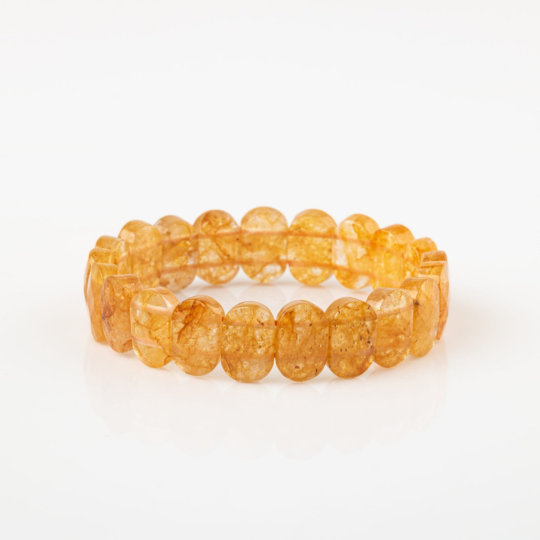 Sitrin Doğal Taş Geniş Kesim Bileklik