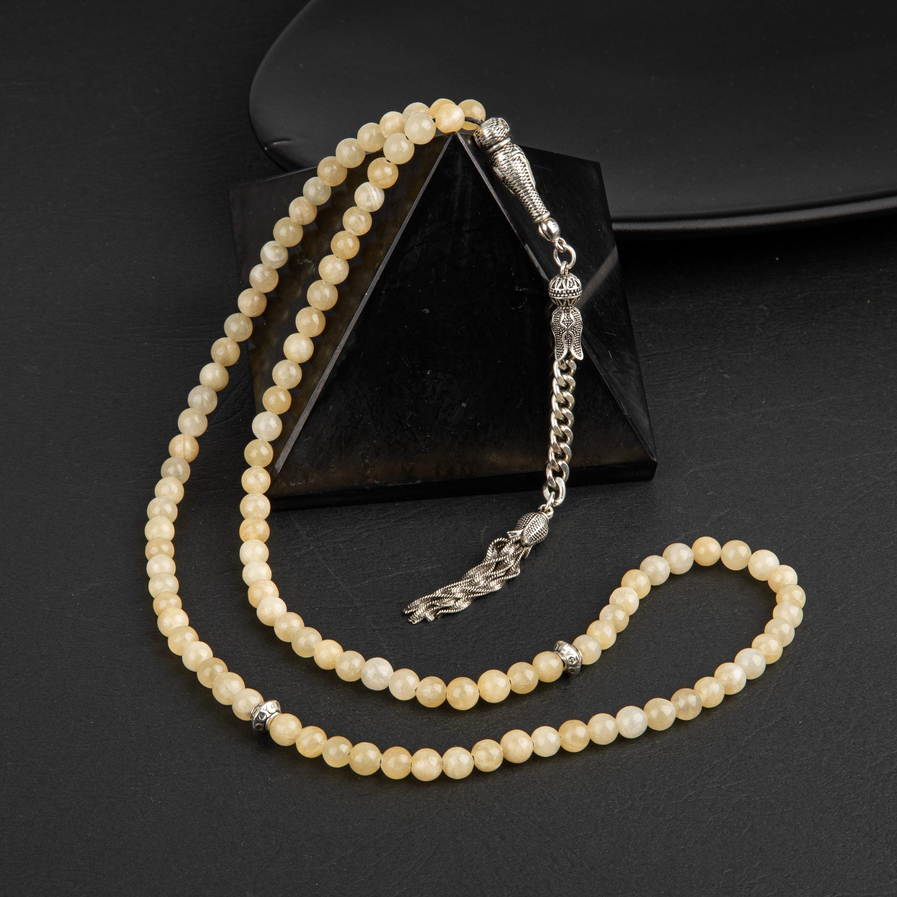 Kalsit Doğal Taş Tesbih 99luk - 6mm