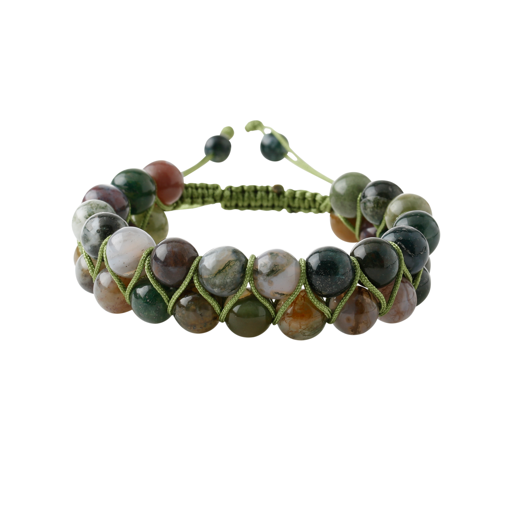 Hint Akiği 8mm Çift Sıra Makrome Doğal Taş Bileklik