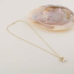 İnci Altın Kaplama Zincir Doğal Taş Kolye