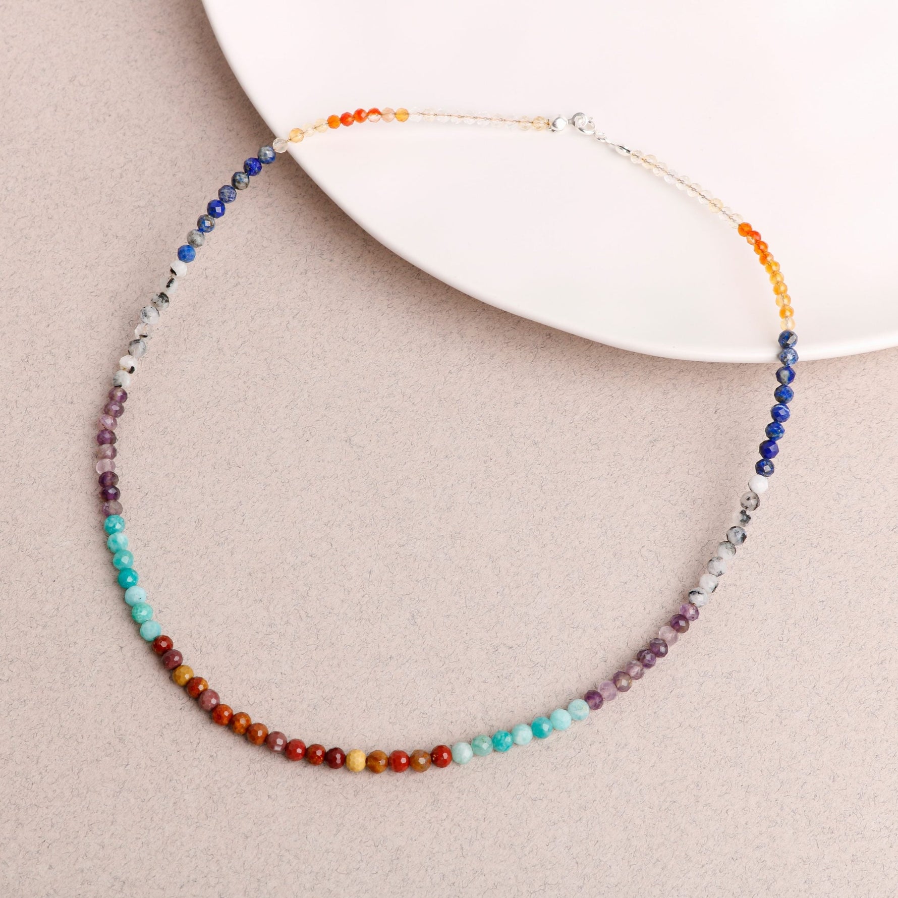 Çakra Kolye Amazonit, Ametist, Jasper, Karnelyan Akik, Lapis Lazuli