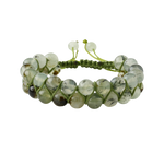 Prehnit 8mm Çift Sıra Makrome Doğal Taş Bileklik