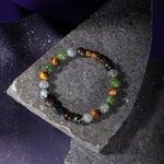 Akrep Burcu Bileklik Bordo Granat Lal, Golden Obsidyen, Kaplan Gözü, Labradorit, Yeşim