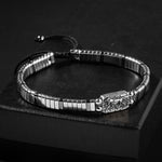 Hematit Doğal Taş Gümüş Erkek Tasarım Bileklik