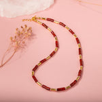 Kırmızı Akik-Hematit Doğal Taş Kolye