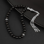 Siyah Turmalin Doğal Taş Tesbih 33lük - 8mm