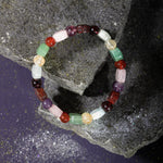 Koç Burcu Bileklik Akuamarin, Ametist, Bordo Granat Lal, Jasper, Kırmızı Akik, Pembe Kuvars, Sitrin, Yeşil Aventurin