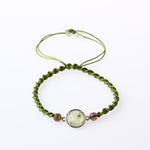 Prehnit-Dumanlı Kuvars Doğal Taş Makrome Örgü Bileklik