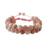 Güneş Taşı 8mm Çift Sıra Makrome Doğal Taş Bileklik