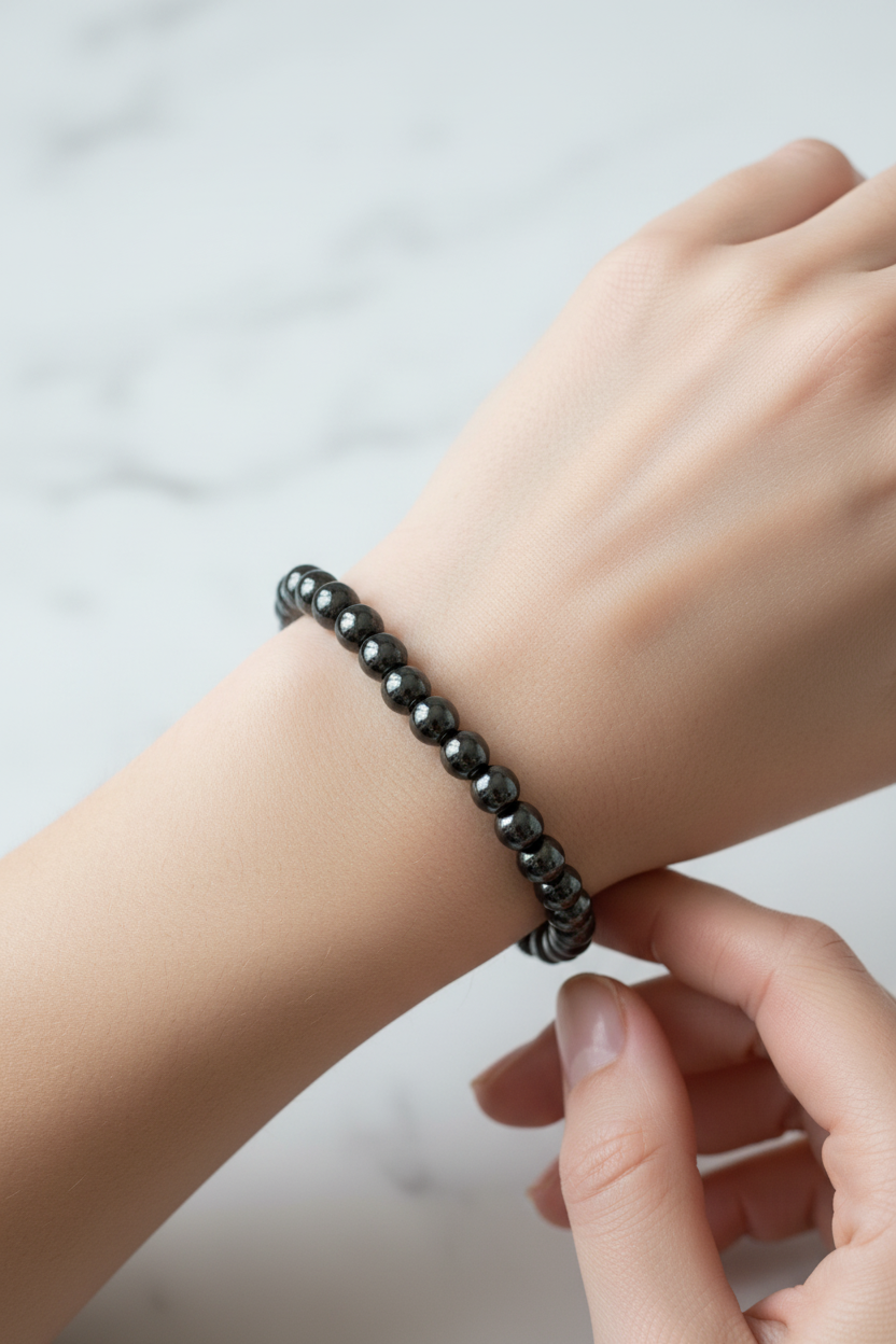 Hematit 6mm Doğal Taş Bileklik