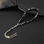 Karlı Obsidyen Doğal Taş Tesbih 33lük - 6mm