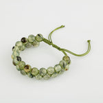 Prehnit 8mm Çift Sıra Makrome Doğal Taş Bileklik