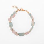 Pembe Kuvars-Akuamarin Doğal Taş Bileklik
