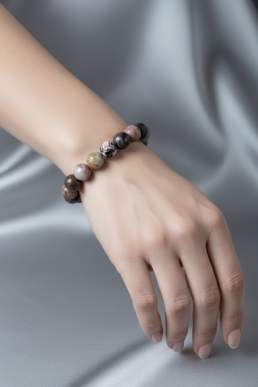 Rodonit 10mm Doğal Taş Bileklik