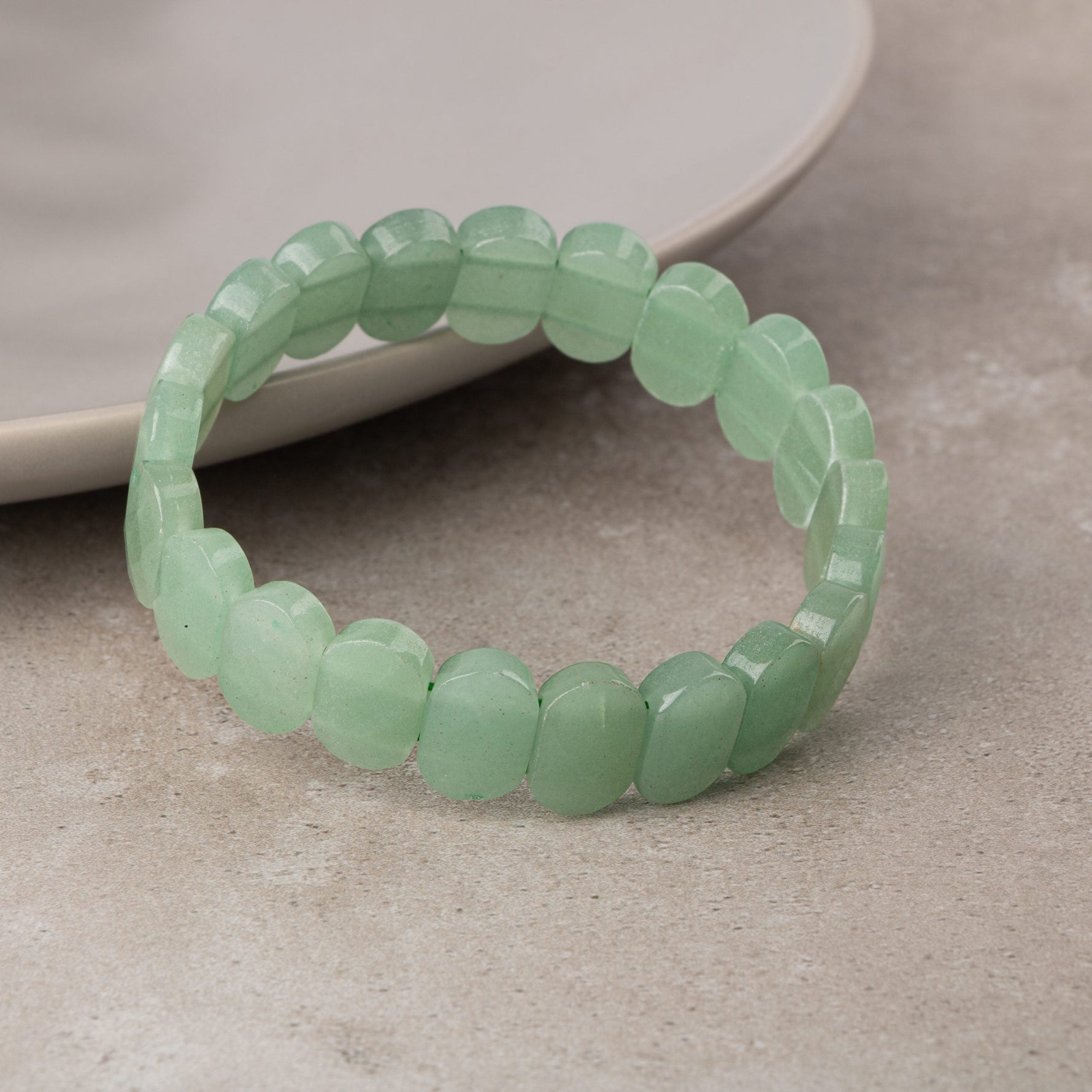 Yeşil Aventurin Doğal Taş Geniş Kesim Bileklik