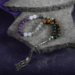 Balık Burcu Tesbih Ametist, Kan Taşı, Kaplan Gözü, Labradorit, Necef
