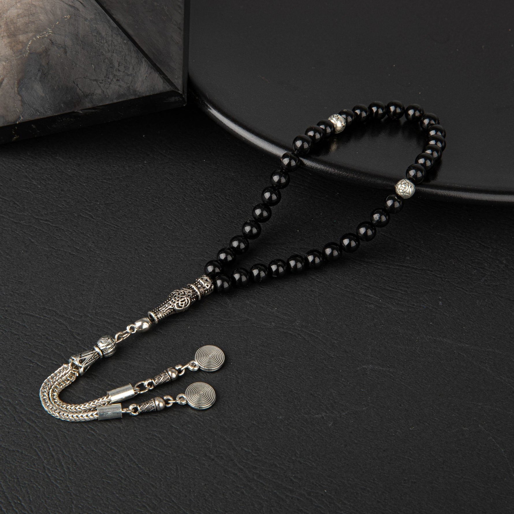 Siyah Turmalin Doğal Taş Tesbih 33lük - 6mm