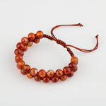 Madagaskar Akiği 8mm Çift Sıra Makrome Doğal Taş Bileklik