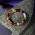 Akrep Burcu Bileklik Dumanlı Kuvars, Golden Obsidyen, Jasper, Kaplan Gözü, Kırmızı Akik, Pembe Kuvars