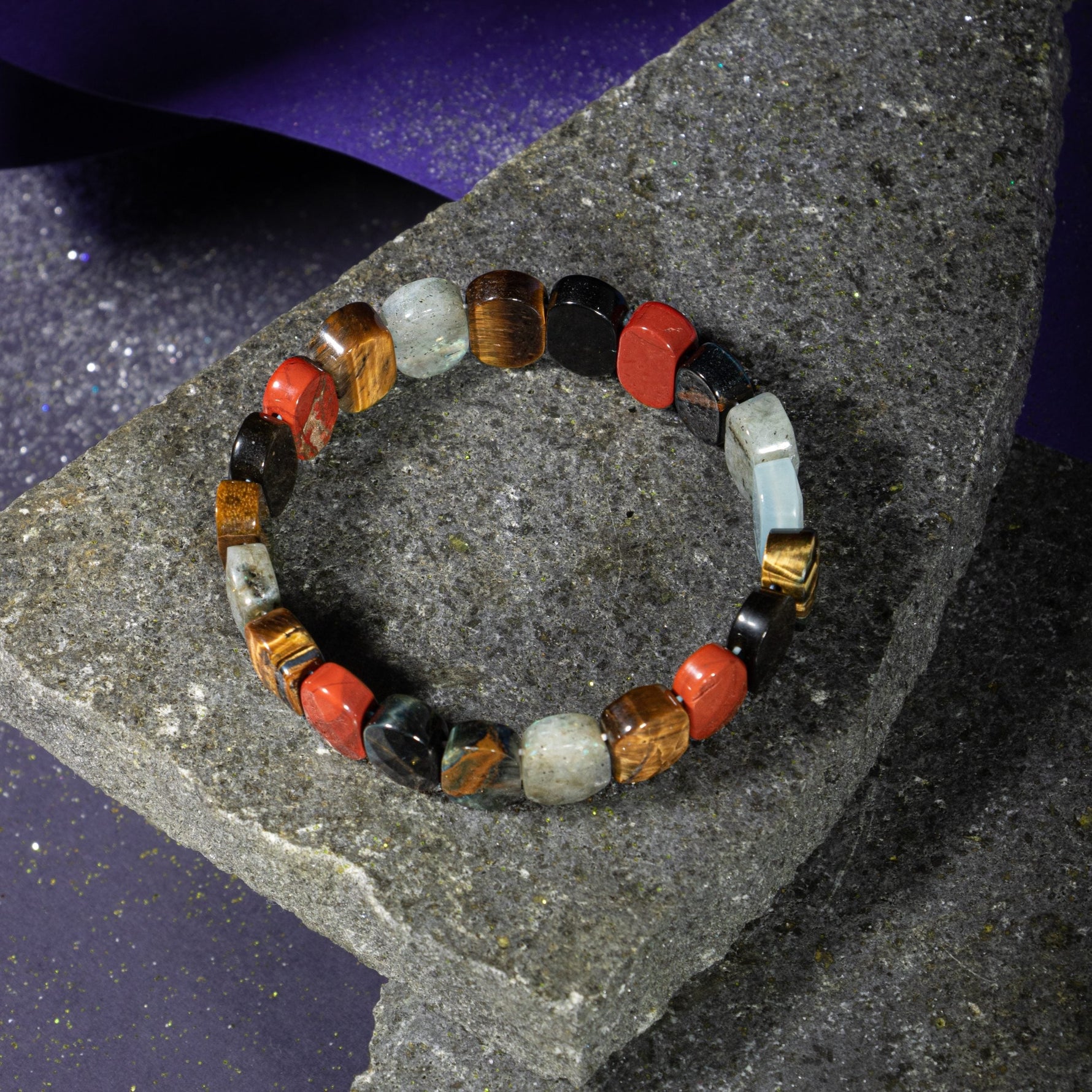 Akrep Burcu Bileklik Dumanlı Kuvars, Golden Obsidyen, Jasper, Kaplan Gözü, Kırmızı Akik, Pembe Kuvars