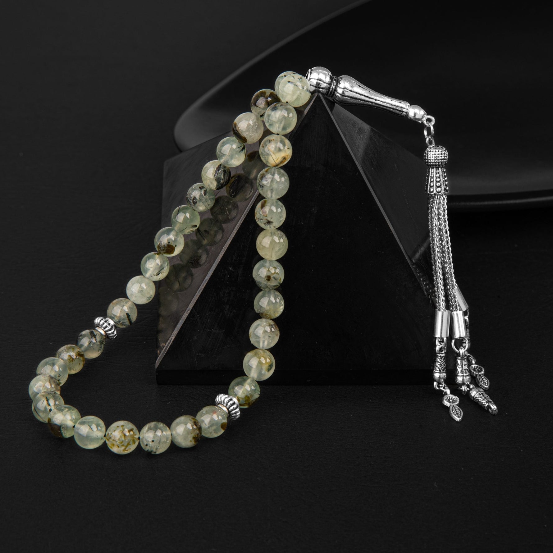 Prehnit Doğal Taş Tesbih 33lük - 8mm